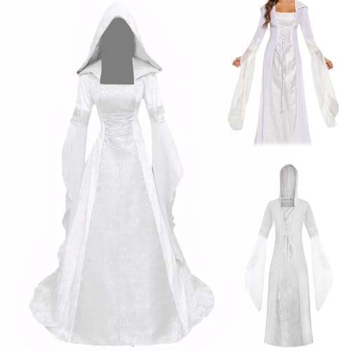 Mittelalterliches Kleid für Frauen, lange Vintage -Kapuze weiße Renaissance -Kleid für Party Cosplay -Kostüm, L, weißer viktorianischer, mittelalterliches für Frauen Mittelalterliches Kleid für Frauen, lange Vintage -Kapuze weiße Renaissance -Kleid für Party Cosplay -Kostüm, L, weißer viktorianischer, mittelalterliches für Frauen von Comebachome