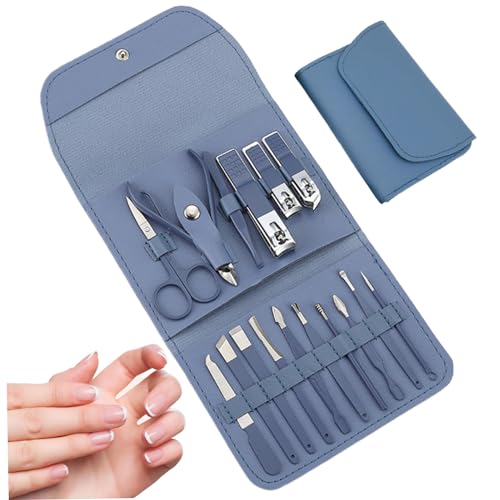 Professionelles Maniküre -Kit, professionelles Maniküre -Kit, 16pcs Nagel -Pflege -Kit, Edelstahlnagel -Schneidkit für Männer Frauen, Nagel -Clipper -Set mit Lederhülle für Reisegeschenk (lila) von Comebachome