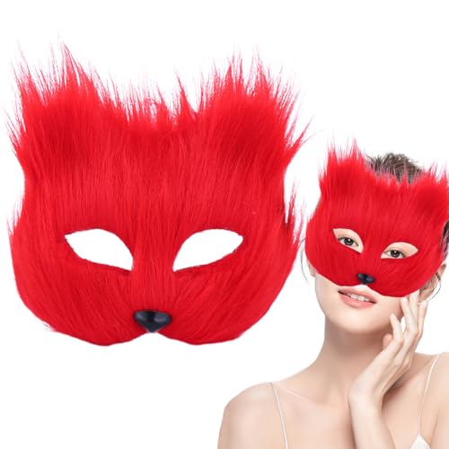Therian Maske, Halbgesichtsfuchsmaske für erwachsene Kinder, Soft Cosplay Pelry Costum für Halloween Masquerade Party (Stil 2) von Comebachome