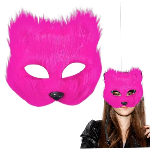 Therian Maske, Halbgesichtsfuchsmaske für erwachsene Kinder, Soft Cosplay Pelry Costum für Halloween Masquerade Party (Stil 7) von Comebachome