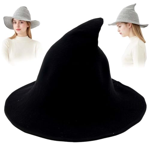 ComedyKing Halloween Party Felt Witch Hats, 2025 Neu Halloween Hexenhut Schwarz, Hexenkostüm Hexen Zubehör Spitzhut Karnevalshut für Halloween Deko Cosplay (Schwarz) von ComedyKing