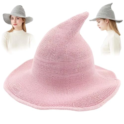Halloween Party Felt Witch Hats, 2025 Neu Halloween Hexenhut Schwarz, Hexenkostüm Hexen Zubehör Spitzhut Karnevalshut für Halloween Deko Cosplay (Rosa) von ComedyKing