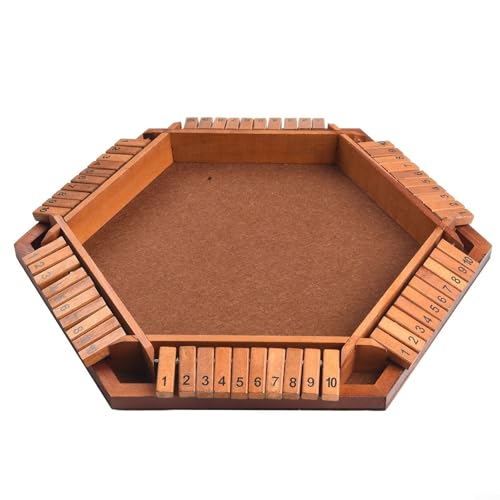 ComfyHarbor Shut the Box Spiel Holz Tisch-Würfelspiel für bis zu 16 Spieler Spaß für alle (Braun) von ComfyHarbor