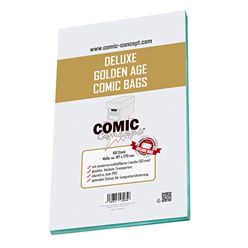 Comic Concept Deluxe Golden Age Comic Bags (197 x 270 mm) mit Lasche von Comic Concept