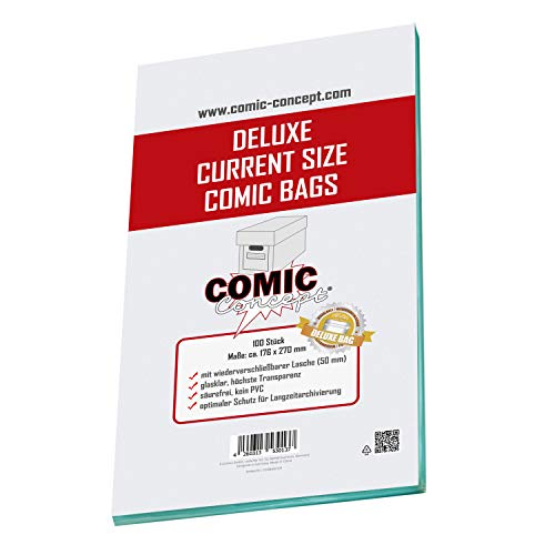 Comic Concept Deluxe Current Size Bags (176 x 270 mm) mit Lasche von Comic Concept