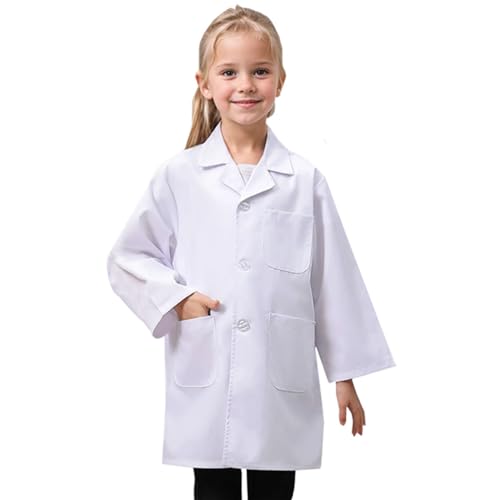 Arztkittel Kinder Kittel Baumwolle Laborkittel für Kinder Junge Mädchen Chemie Kittel Labormantel Langarm Medizin Laborkittel Weiß Kostüm Doktor Mantel für Schüler Studium Labor XL Arztkittel Kinder Kittel Baumwolle Laborkittel für Kinder Junge Mädchen Chemie Kittel Labormantel Langarm Medizin Laborkittel Weiß Kostüm Doktor Mantel für Schüler Studium Labor XL von Comioke