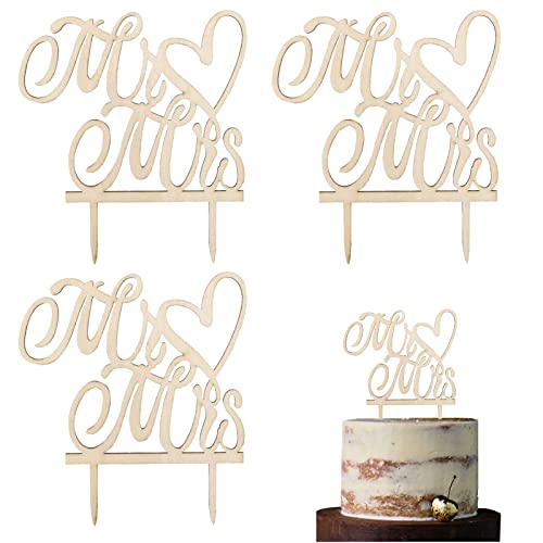 Cake Topper Hochzeit,Deko Hochzeitstorte,3 Stück Mr&Mrs Tortenstecker,Kuchen Topper Hochzeit,Tortendeko Hochzeit,Tortenstecker Hochzeit,Mr Mrs Kuchen Deko,Torten Topper Hochzeit,Mr Mrs Tortenstecker von Comioke