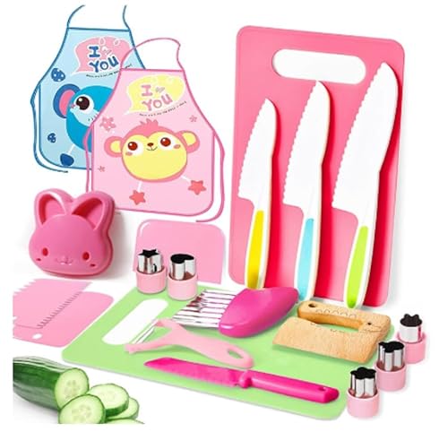 20 Stück Kindermesser, Mit Schürze, Faltbarer Aufbewahrungsbox und Wellenschneider, Kindermesser ab 1 2 3 4 5 6 Jahre Kinderküche, Montessori Spielzeug als Weihnachts- und Geburtstagsgeschenk 20 Stück Kindermesser, Mit Schürze, Faltbarer Aufbewahrungsbox und Wellenschneider, Kindermesser ab 1 2 3 4 5 6 Jahre Kinderküche, Montessori Spielzeug als Weihnachts- und Geburtstagsgeschenk von Comius Sharp