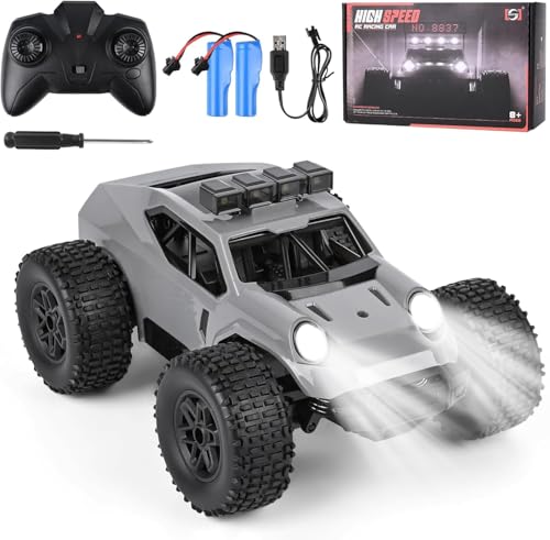 Comius Sharp Ferngesteuertes Auto, Auto Mit Fernbedienung 1/20 25km/H Monstertruck Ferngesteuert, Geländevierradantrieb Geländefahrzeug Mit Led-Lichtern, Geschenk Für Kinder Im Alter 7-14 (Grau) von Comius Sharp