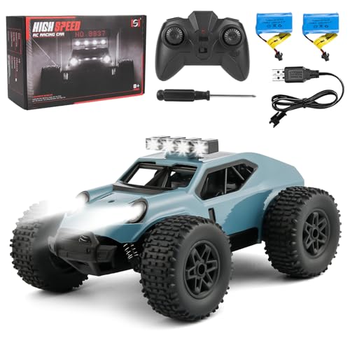 Comius Sharp Ferngesteuertes Auto, Auto Mit Fernbedienung 1/20 25km/H Monstertruck Ferngesteuert, Geländevierradantrieb Geländefahrzeug Mit Led-Lichtern, Geschenk Für Kinder Im Alter 7-14（Blau） von Comius Sharp