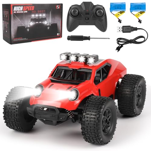 Comius Sharp Ferngesteuertes Auto, Auto Mit Fernbedienung 1/20 25km/H Monstertruck Ferngesteuert, Geländevierradantrieb Geländefahrzeug Mit Led-Lichtern, Geschenk Für Kinder Im Alter 7-14（Rot） von Comius Sharp