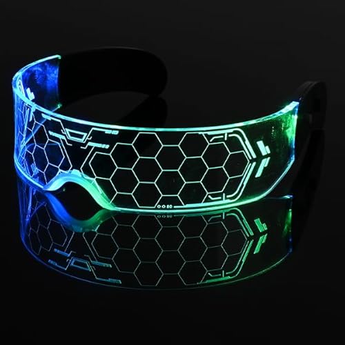 Comius Sharp Led Brille, LED Cyberpunk Leuchtende Brille, 7 Farben 4 Modi Futuristische Visierbrille, Leucht Brille, Led Brillen für Party, Konzert, Bar, Karneval, Halloween, Cosplay, Nachtleben Comius Sharp Led Brille, LED Cyberpunk Leuchtende Brille, 7 Farben 4 Modi Futuristische Visierbrille, Leucht Brille, Led Brillen für Party, Konzert, Bar, Karneval, Halloween, Cosplay, Nachtleben von Comius Sharp