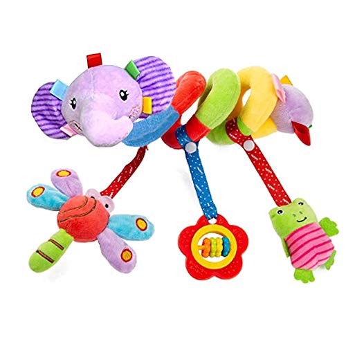 Comius Sharp Spirale Bett Kinderwagen Spielzeug, Mobile Baby Kinder Twisty Spirale Cartoon Spielzeug Geschenke,Kleinkind Baby Aktivität pädagogische Plüschtier Plüschtier (Elefant) von Comius Sharp