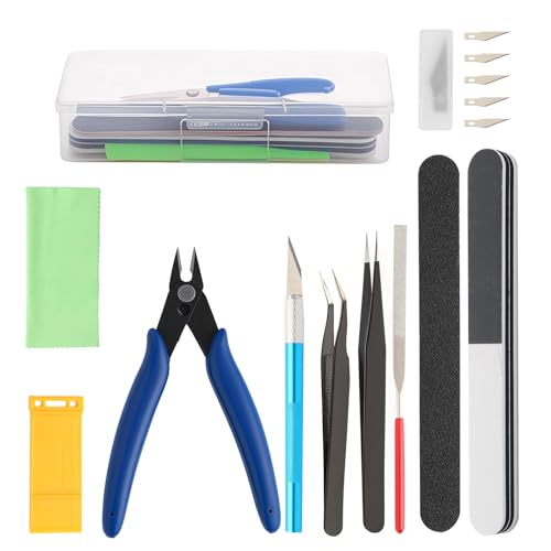 Comzantor 10 Stücke Modellbau Werkzeug Set, Modellbausatz, Gundam Modeler Grundwerkzeuge Bastelset, Modellierwerkzeug-Set, mit Kunststoffbox für DIY Auto, Hobby, Reparatur und Befestigung Comzantor 10 Stücke Modellbau Werkzeug Set, Modellbausatz, Gundam Modeler Grundwerkzeuge Bastelset, Modellierwerkzeug-Set, mit Kunststoffbox für DIY Auto, Hobby, Reparatur und Befestigung von Comzantor
