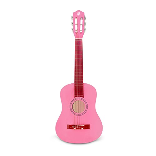 Concerto 701208 Gitarre 75 cm, Kindergitarre aus Holz, Musikinstrument für Anfänger, Holzgitarre zum Lernen, Anfängergitarre für Kinder ab 4 Jahren, Konzertgitarre zum Üben, rosa von Concerto