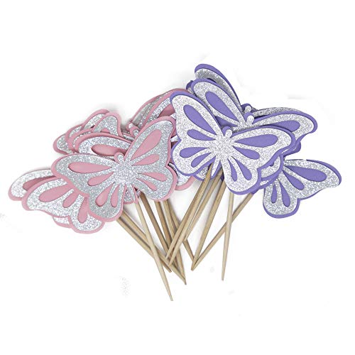 Confetti Topper mit 3D-handgefertigtem Schmetterling, Schmetterlings-Kuchenaufsatz für Mädchen und Frauen, Geburtstagstorten-Party-Dekorationen. von Confetti