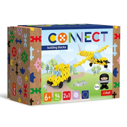 Connect Trefl Bausteine Set 2in1, Kleinflugzeug/Jeep - 94 Elemente: 89 Bausteine + Figur 5 Bausteine, Kreatives Spielzeug für Erwachsene und Kinder ab 6 Jahren Connect Trefl Bausteine Set 2in1, Kleinflugzeug/Jeep - 94 Elemente: 89 Bausteine + Figur 5 Bausteine, Kreatives Spielzeug für Erwachsene und Kinder ab 6 Jahren von Connect