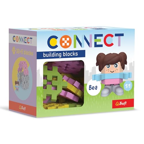 Trefl - Connect: Bausteine Set Pocket Girl, Bea - 35 Elemente: 30 Bausteine + Figur 5 Bausteine, Kreatives Spielzeug für Erwachsene und Kinder ab 4 Jahren von Connect