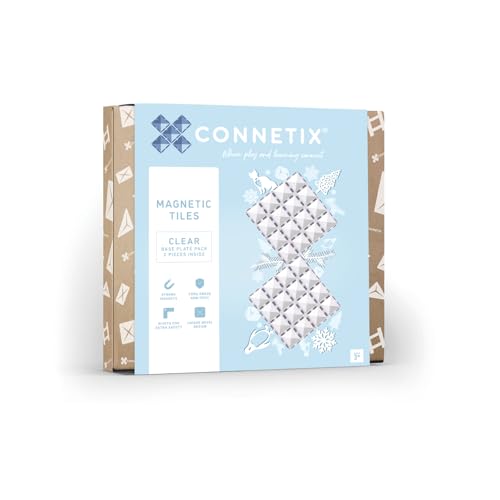 CONNETIX Magnetische Fliesen Klar Grundplatten-Pack, 2 Stück von Connetix