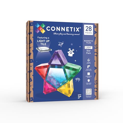 CONNETIX Magnetische Fliesen Light Star Pack, 28 Stück von Connetix