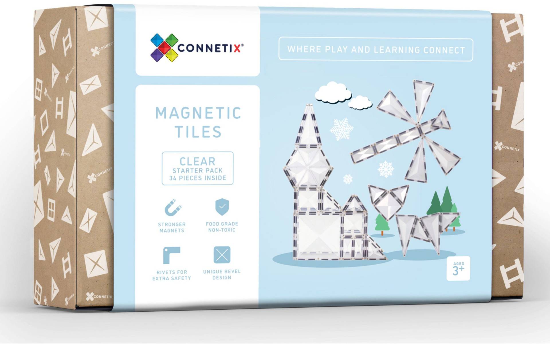 Connetix Magnetische Bauteile Clear Starter-Set 34 Teile von Connetix