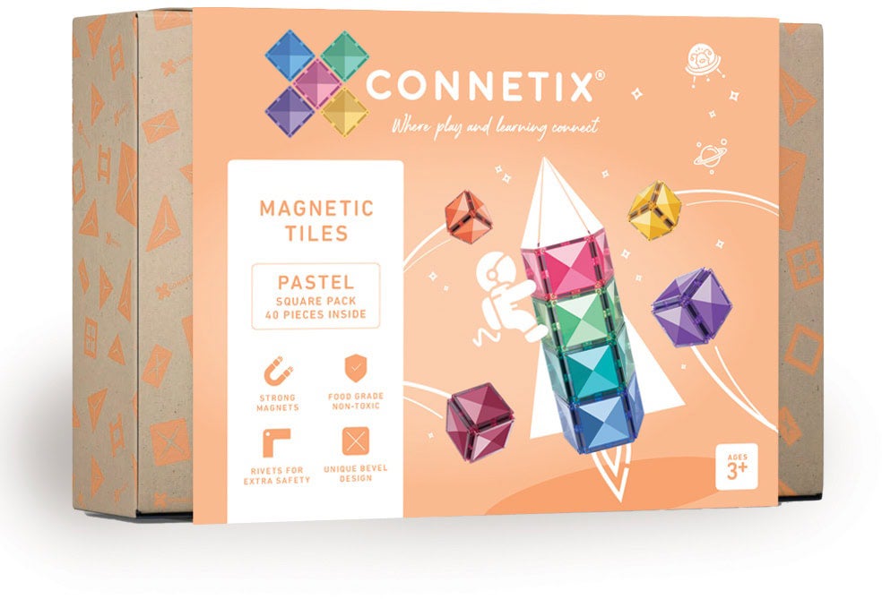 Connetix Magnetischer Bauteil Pastel Square 40 Teile von Connetix