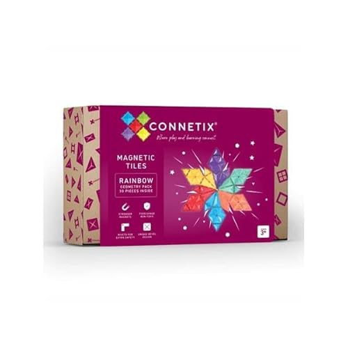 Connetix CON-EU-30G - 30 Teile Geometrie Pack, Regenbogen von Connetix