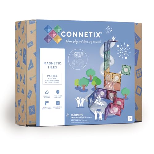 Connetix Fliesen – Pastell Ball Run Erweiterungspaket, 80 Stück von Connetix