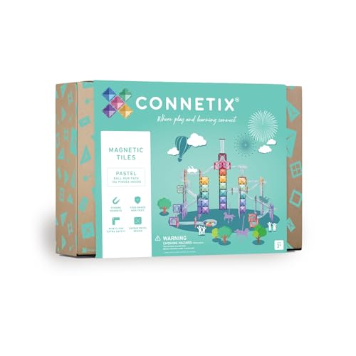 CONNETIX Magnetische Fliesen Pastell Ball Run Packen, 106 Stück von Connetix