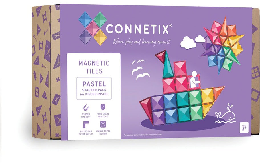 Connetix Magnetische Bauteile Pastel Starter-Set 64 Teile von Connetix