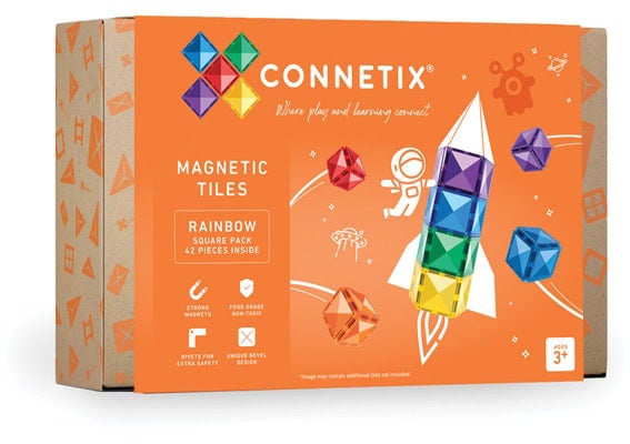 Connetix Magnetische Bauteile Rainbow Square 42 Teile von Connetix