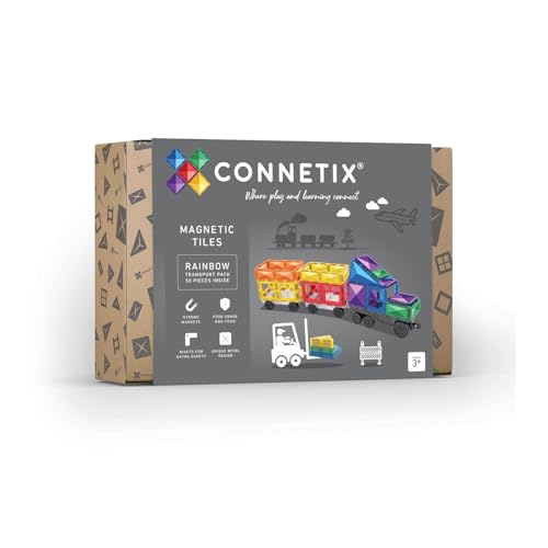 CONNETIX Magnetische Fliesen Regenbogen Transportieren Packen, 50 Stück von Connetix