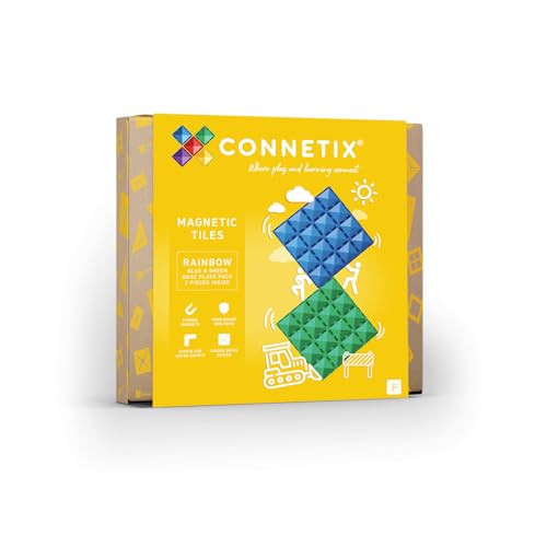 CONNETIX Magnetische Fliesen Regenbogen Blau und Grün Grundplatten-Pack, 2 Stück von Connetix