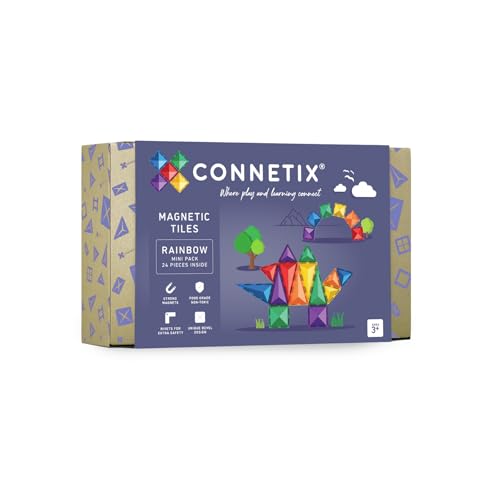 CONNETIX Magnetische Fliesen Regenbogen Minipackung, 24 Stück von Connetix