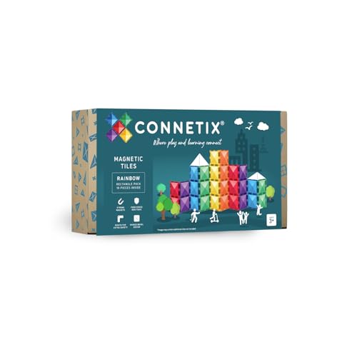 CONNETIX Magnetische Fliesen Regenbogen Rechteck Packen, 18 Stück von Connetix