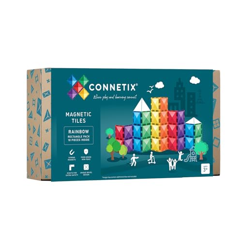 Connetix Regenbogen Rechteck Pack, 18 Stück, Mehrfarbig von Connetix