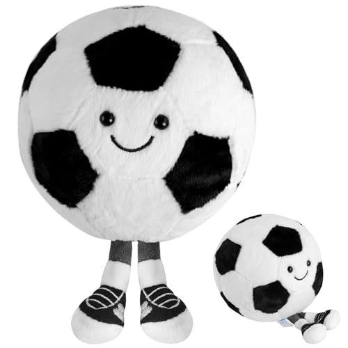 Connextion Plüsch Football, Fußball Kuscheltier, Weiche Niedliches Fußball Stofftier Plüschtier, Fussball Plushie Geschenke Jungen, Fussball Jugendzimmer Deko Geburtstag für Kinder Jungs Mädels von Connextion