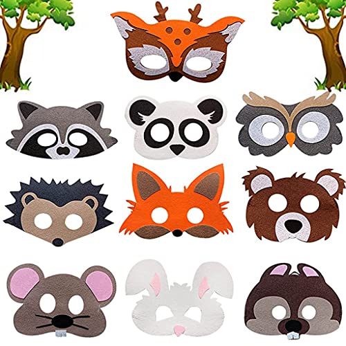 Conruich 10 Stück Tier Masken für Kinder, Filz Tiermasken, Kinder Cosplay Masken, Halloween Masken Anzieh Party, Cosplay Party Masken für Maskeraden Geburtstagsparty Halloween Conruich 10 Stück Tier Masken für Kinder, Filz Tiermasken, Kinder Cosplay Masken, Halloween Masken Anzieh Party, Cosplay Party Masken für Maskeraden Geburtstagsparty Halloween von Conruich
