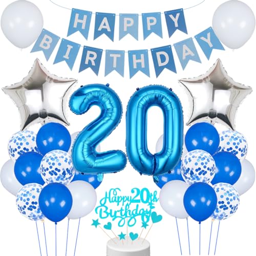 Conruich 20. Geburtstag Dekoration, Luftballon 20. Geburtstag Mann Deko, Blau Tortendeko Geburtstag 20 Jahre Mann, Folienballon 20 Geburtstag Mann Dekoration, Geburtstagsdeko 20 Jahre Männer Frauen Conruich 20. Geburtstag Dekoration, Luftballon 20. Geburtstag Mann Deko, Blau Tortendeko Geburtstag 20 Jahre Mann, Folienballon 20 Geburtstag Mann Dekoration, Geburtstagsdeko 20 Jahre Männer Frauen von Conruich