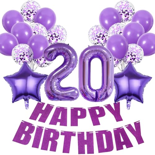 Conruich Deko 20. Geburtstag Frau, Geburtstagsdeko 20 Jahre Frauen, Luftballons 20. Geburtstag Dekoration Frauen, Lila Geburtstag 20 Jahre Frau, Happy Birthday Deko 20 Geburtstag Frauen Conruich Deko 20. Geburtstag Frau, Geburtstagsdeko 20 Jahre Frauen, Luftballons 20. Geburtstag Dekoration Frauen, Lila Geburtstag 20 Jahre Frau, Happy Birthday Deko 20 Geburtstag Frauen von Conruich