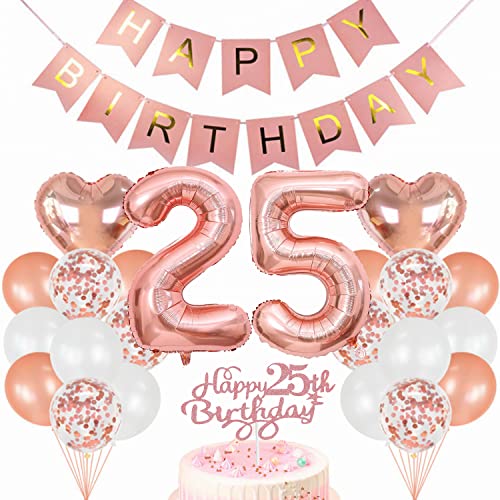 Conruich Geburtstagsdeko 25 Jahre Frau, Luftballon 25. Geburtstag Deko Set, Rosegold Tortendeko Geburtstag 25 Jahre Frauen, Ballon 25 Geburtstag Frau, Happy Birthday Banner Deko 25 Geburtstag Frau Conruich Geburtstagsdeko 25 Jahre Frau, Luftballon 25. Geburtstag Deko Set, Rosegold Tortendeko Geburtstag 25 Jahre Frauen, Ballon 25 Geburtstag Frau, Happy Birthday Banner Deko 25 Geburtstag Frau von Conruich