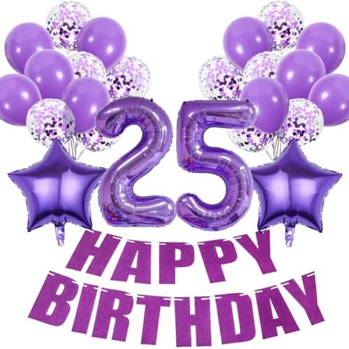 Conruich Deko 25. Geburtstag Frau, Geburtstagsdeko 25 Jahre Frauen, Luftballons 25. Geburtstag Dekoration Frauen, Lila Geburtstag 25 Jahre Frau, Happy Birthday Deko 25 Geburtstag Frauen Conruich Deko 25. Geburtstag Frau, Geburtstagsdeko 25 Jahre Frauen, Luftballons 25. Geburtstag Dekoration Frauen, Lila Geburtstag 25 Jahre Frau, Happy Birthday Deko 25 Geburtstag Frauen von Conruich