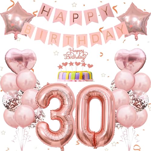 Conruich Deko 30. Geburtstag Frau, Geburtstagsdeko 30 Jahre Frau, Ballon 30 Geburtstag Dekoration Frauen, Rosegold Tortendeko Geburtstag 30 Jahre Frau, Happy Birthday Banner Deko 30. Geburtstag Frauen Conruich Deko 30. Geburtstag Frau, Geburtstagsdeko 30 Jahre Frau, Ballon 30 Geburtstag Dekoration Frauen, Rosegold Tortendeko Geburtstag 30 Jahre Frau, Happy Birthday Banner Deko 30. Geburtstag Frauen von Conruich
