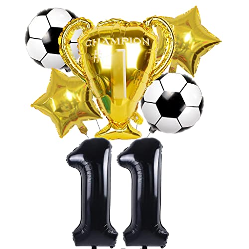 Conruich Fußball Luftballons Geburtstag 11 Jahre Junge, Luftballons Geburtstagsdeko 11 Jahre Jungen, Riesen Folienballon Zahl 11 Schwarz, Fussball Ballons 11. Geburtstag Party Dekoration Conruich Fußball Luftballons Geburtstag 11 Jahre Junge, Luftballons Geburtstagsdeko 11 Jahre Jungen, Riesen Folienballon Zahl 11 Schwarz, Fussball Ballons 11. Geburtstag Party Dekoration von Conruich