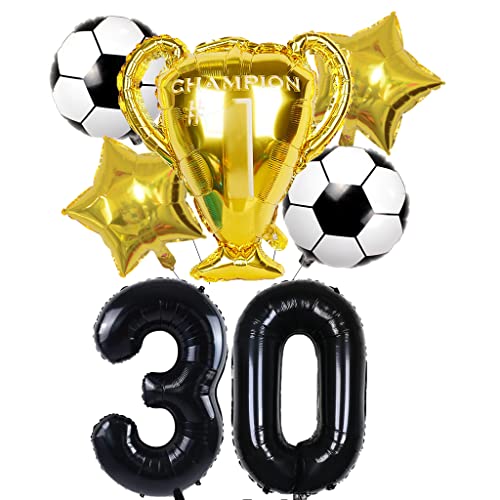 Conruich Fußball Luftballons Geburtstag 30 Jahre Mann, Luftballons Geburtstagsdeko 30 Jahre Männer, Riesen Folienballon Zahl 30 Schwarz, Fussball Ballon 30. Geburtstag Party Dekoration Conruich Fußball Luftballons Geburtstag 30 Jahre Mann, Luftballons Geburtstagsdeko 30 Jahre Männer, Riesen Folienballon Zahl 30 Schwarz, Fussball Ballon 30. Geburtstag Party Dekoration von Conruich