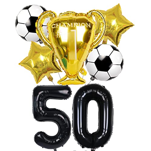 Conruich Fußball Luftballons Geburtstag 50 Jahre Mann, Luftballons Geburtstagsdeko 50 Jahre Männer, Riesen Folienballon Zahl 50 Schwarz, Fussball Ballon 50. Geburtstag Party Dekoration Conruich Fußball Luftballons Geburtstag 50 Jahre Mann, Luftballons Geburtstagsdeko 50 Jahre Männer, Riesen Folienballon Zahl 50 Schwarz, Fussball Ballon 50. Geburtstag Party Dekoration von Conruich
