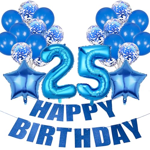 Conruich Geburtstagsdeko 25 Jahre Frau, Luftballon 25. Geburtstag Deko Mann, Folienballon Zahl 25 Blau, Deko 25. Geburtstag Frauen, Helium Ballon Stern Deko für 25. Geburtstag Party Dekoration Conruich Geburtstagsdeko 25 Jahre Frau, Luftballon 25. Geburtstag Deko Mann, Folienballon Zahl 25 Blau, Deko 25. Geburtstag Frauen, Helium Ballon Stern Deko für 25. Geburtstag Party Dekoration von Conruich