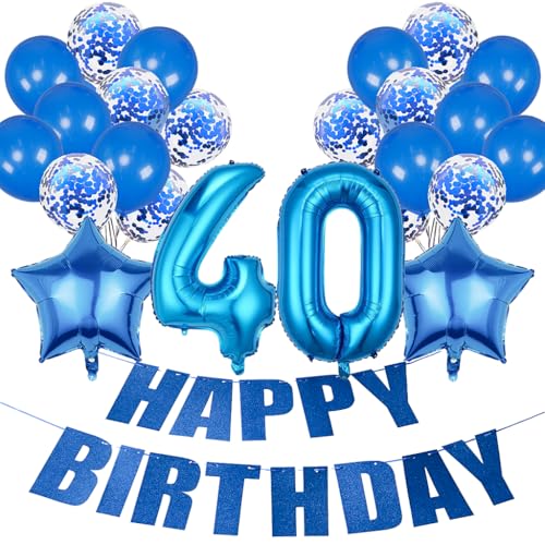 Conruich Geburtstagsdeko 40 Jahre Frau, Luftballon 40. Geburtstag Deko Mann, Folienballon Zahl 40 Blau, Deko 40. Geburtstag Frauen, Helium Ballon Stern Deko für 40. Geburtstag Party Dekoration Conruich Geburtstagsdeko 40 Jahre Frau, Luftballon 40. Geburtstag Deko Mann, Folienballon Zahl 40 Blau, Deko 40. Geburtstag Frauen, Helium Ballon Stern Deko für 40. Geburtstag Party Dekoration von Conruich