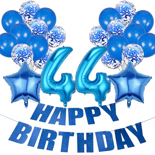 Conruich Geburtstagsdeko 44 Jahre Frau, Luftballon 44. Geburtstag Deko Mann, Folienballon Zahl 44 Blau, Deko 44. Geburtstag Frauen, Helium Ballon Stern Deko für 44. Geburtstag Party Dekoration Conruich Geburtstagsdeko 44 Jahre Frau, Luftballon 44. Geburtstag Deko Mann, Folienballon Zahl 44 Blau, Deko 44. Geburtstag Frauen, Helium Ballon Stern Deko für 44. Geburtstag Party Dekoration von Conruich