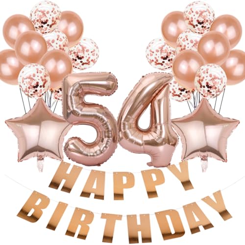 Conruich Luftballon 54. Geburtstag Deko, Roségold Geburtstagsdeko 54 Jahre Frau, Folienballon Happy 54th Birthday Deko 54 Jahre Frau, Happy Birthday Banner für 54. Geburtstag Frauen Party Dekoration Conruich Luftballon 54. Geburtstag Deko, Roségold Geburtstagsdeko 54 Jahre Frau, Folienballon Happy 54th Birthday Deko 54 Jahre Frau, Happy Birthday Banner für 54. Geburtstag Frauen Party Dekoration von Conruich